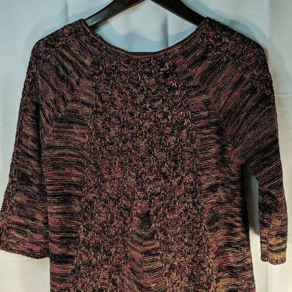 Studio Works Petite Knit Sweater 3/4 Sleeves Multicolor Womens PM M Medium - Picture 8 of 12